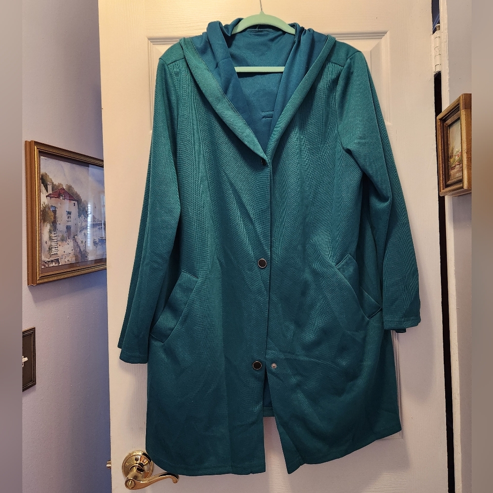 Teal knit jacket/cardigan